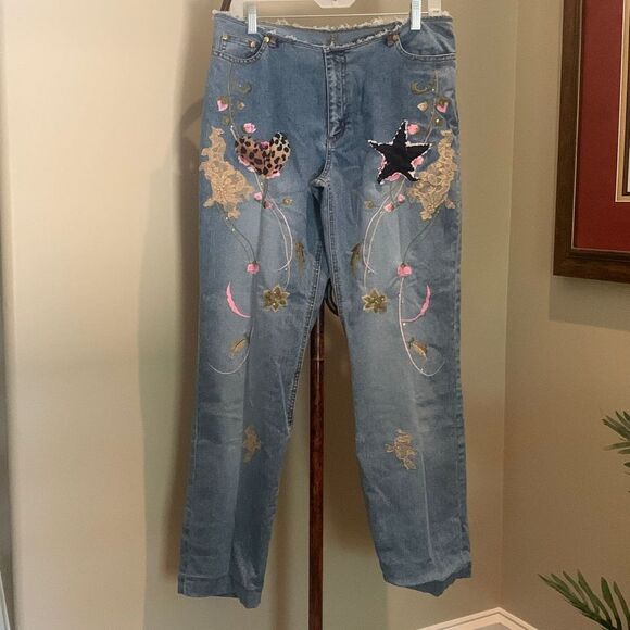 Artist Custom Made Embroidered Jeans - Picture 1 of 7